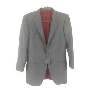 NWT Indochino Made For You Men's Gray Pinstripe Suit Coat 100% Wool Blazer